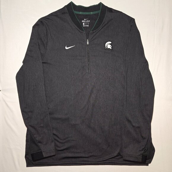 Nike Michigan State Spartans 1/4 Zip Dri-Fit Pullover Jacket Sweatshirt Mens XL - Picture 1 of 8